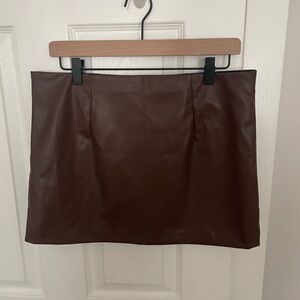 H&M Brown Leather Skirt